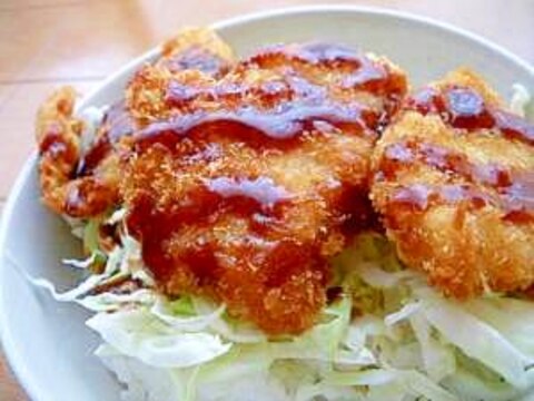 前日のカツが・・サクサクのチキンカツ丼に～♪